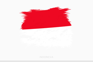 Grunge flag of Indonesia, vector abstract grunge brushed flag of Indonesia.