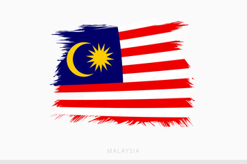 Grunge flag of Malaysia, vector abstract grunge brushed flag of Malaysia.