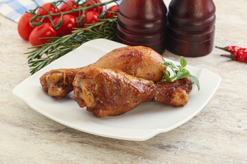 Roasted chicken legs with spicy sauce