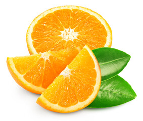 Juicy orange isolated on the white background