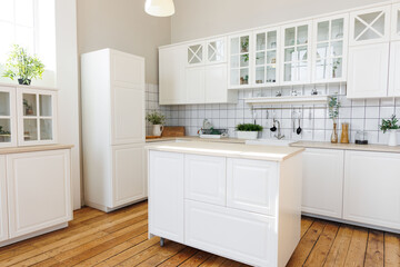 Fototapeta na wymiar modern kitchen interior in bright colors