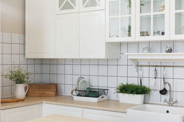 modern kitchen interior in bright colors