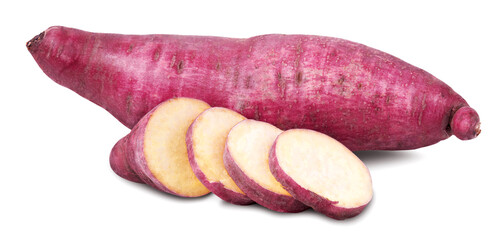 Sweet potato isolated on white background.