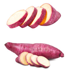 Sweet potato isolated on white background.