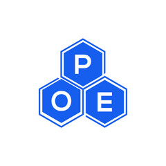 Fototapeta premium POE letter logo design on black background. POE creative initials letter logo concept. POE letter design.