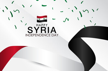 Happy Syria Independence Day Celebration Vector Template Design Illustration
