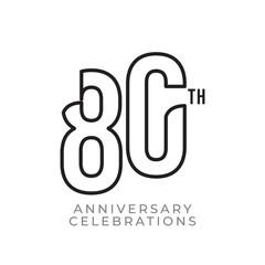 80 Th Anniversary Celebration Vector Template Design Illustration