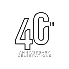 40 Th Anniversary Celebration Vector Template Design Illustration