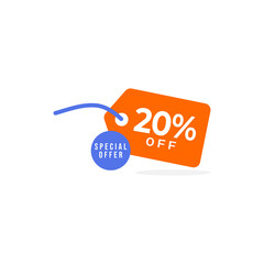 Discount up to 20% off Special Offer Vector Template Design Illustration