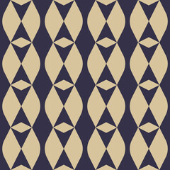 Vector contemporary blue and gold color simple ethnic shape seamless pattern background. Use for fabric, textile, interior decoration elements, wrapping.