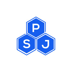 Obraz premium PSJ letter logo design on White background. PSJ creative initials letter logo concept. PSJ letter design. 