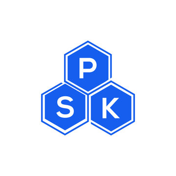 PSK letter logo design on White background. PSK creative initials letter logo concept. PSK letter design. 