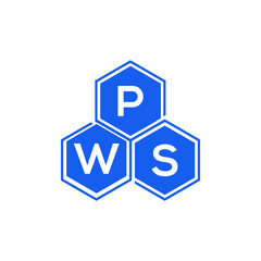 Obraz premium PWS letter logo design on White background. PWS creative initials letter logo concept. PWS letter design. 