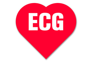 Red heart with ECG