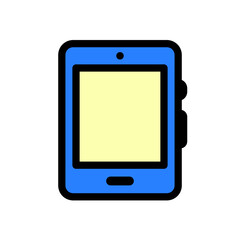 Simple smartphone icon design, vector illustration with Colored Outline style, best used for banner or web application