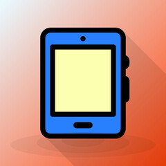 Simple smartphone icon design, vector illustration with Colored background style, best used for banner or web application