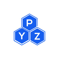 PYZ letter logo design on White background. PYZ creative initials letter logo concept. PYZ letter design. 
