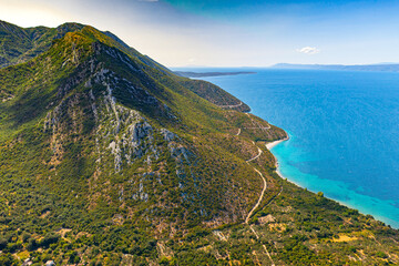 view of the sea and mountains croatia  mediterranean