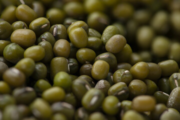 close-up of green bean seeds, Macro photography