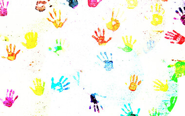 children's hands ask for peace