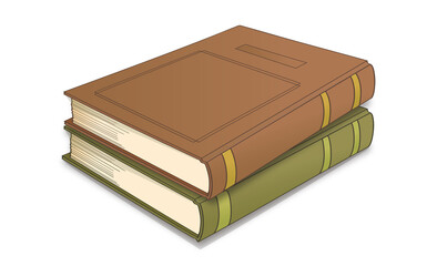 重なっているハードカバーの書籍二冊（アースカラーの表紙）