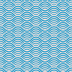 Repeat Waving Lines Japanese Style Seamless Pattern