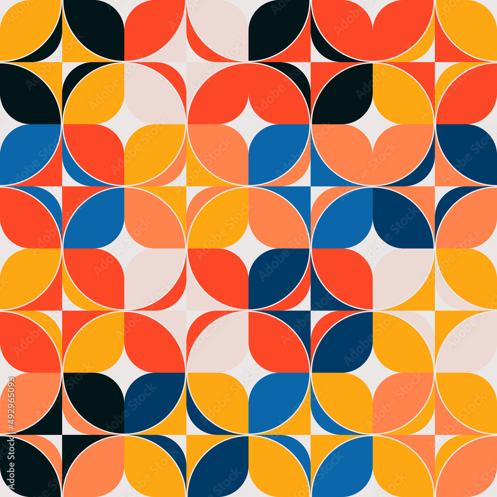 Poster seamless pattern vector graphics design made with abstract geometric shapes and forms