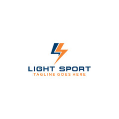 LS letter initial Lightning and electric logo sign design