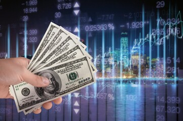 Inflation, hyperinflation, stagflation. Money dollar. The concept of inflation and crisis in Europe...