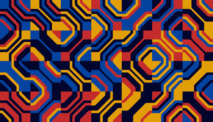 Retro Future Inspired Artwork Made With Abstract Vector Graphics And Geometric Shapes