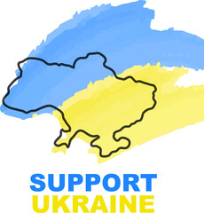 Support Ukraine. Pray for Ukraine. Ukraine flag. Praying concept. Save Ukraine from Russia.