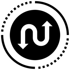 ROUTE glyph icon,linear,outline,graphic,illustration