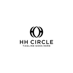 The letter HH that forms a circle for the initials of your company logo design
