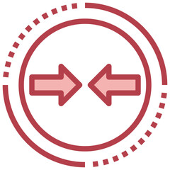 Obraz premium COMPRESS red line icon,linear,outline,graphic,illustration