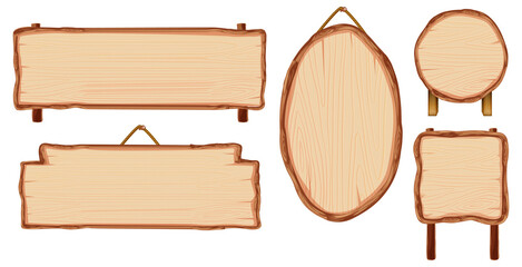 Naklejka premium Set of different wooden sign boards