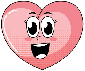 Heart cartoon character on white background