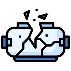 VR GLASSES filled outline icon,linear,outline,graphic,illustration