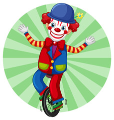 Colourful clown cartoon character