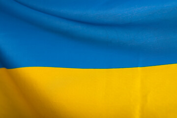 National flag of Ukraine fabric textile background