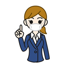 マスクをしたビジネスウーマン_2