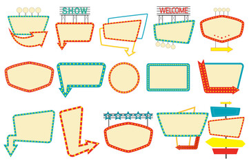 Retro Signboard Clipart set, Vintage Signboard