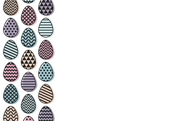 Easter background with decorative eggs. Vector