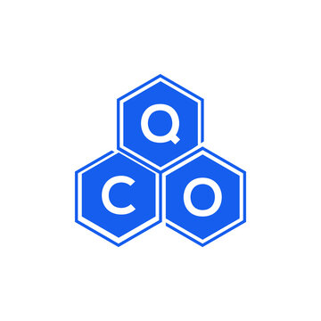 QCO letter logo design on black background. QCO  creative initials letter logo concept. QCO letter design.