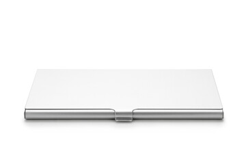 silver metal box isolated on white background