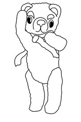 A soft toy bear, a baby bear, a toy for children.