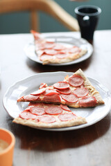 Pizza on a dish