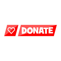 Fototapeta premium Red Donation icon isolated on white background