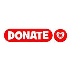 Red Donation icon isolated on white background
