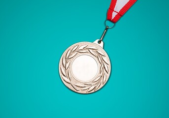 Gold medal of the Olympic Winter Games on a background. - obrazy, fototapety, plakaty