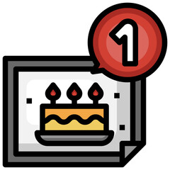 BIRTHDAY filled outline icon,linear,outline,graphic,illustration